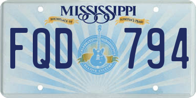 MS license plate FQD794