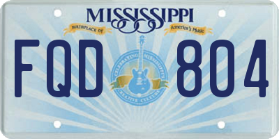 MS license plate FQD804