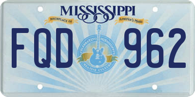 MS license plate FQD962