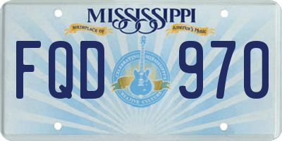 MS license plate FQD970