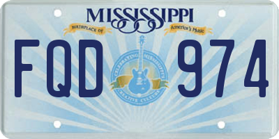 MS license plate FQD974