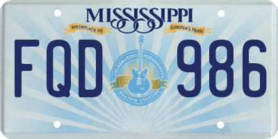 MS license plate FQD986
