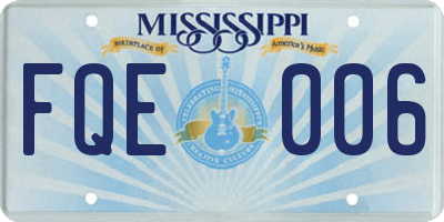 MS license plate FQE006