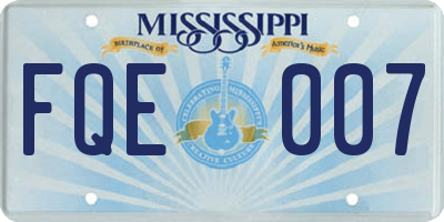 MS license plate FQE007