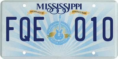 MS license plate FQE010