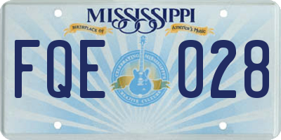 MS license plate FQE028
