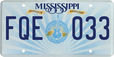 MS license plate FQE033