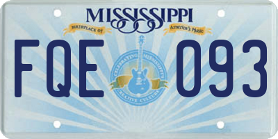 MS license plate FQE093