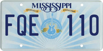 MS license plate FQE110