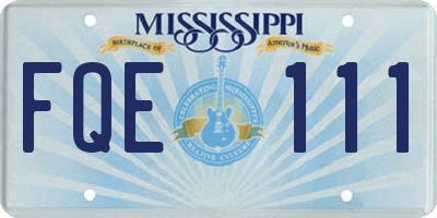 MS license plate FQE111