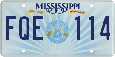 MS license plate FQE114