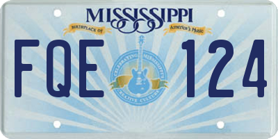 MS license plate FQE124