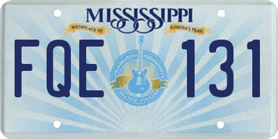 MS license plate FQE131