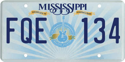 MS license plate FQE134