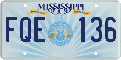 MS license plate FQE136