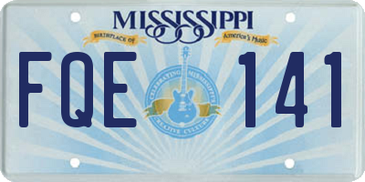 MS license plate FQE141