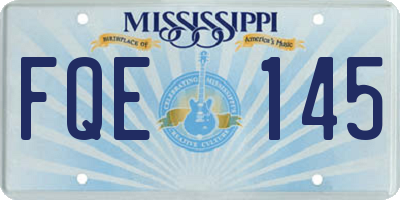 MS license plate FQE145