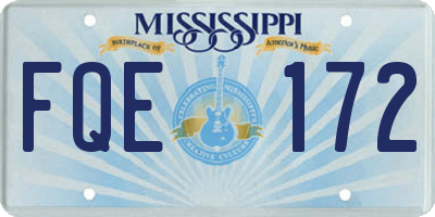 MS license plate FQE172