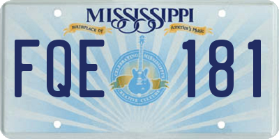 MS license plate FQE181