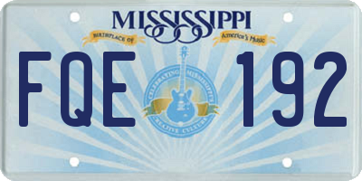MS license plate FQE192