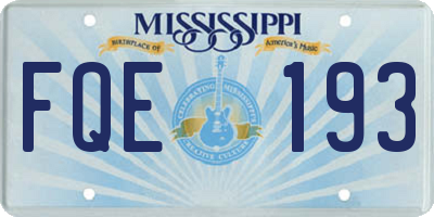 MS license plate FQE193
