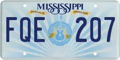 MS license plate FQE207
