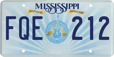 MS license plate FQE212