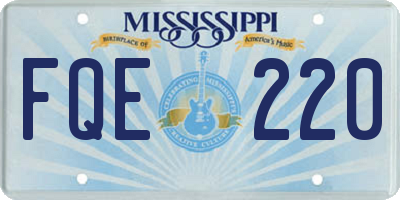 MS license plate FQE220