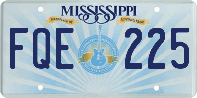 MS license plate FQE225