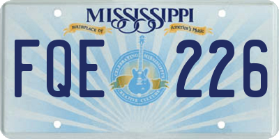 MS license plate FQE226