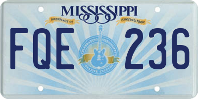 MS license plate FQE236