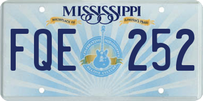 MS license plate FQE252
