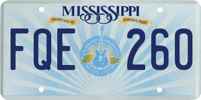 MS license plate FQE260