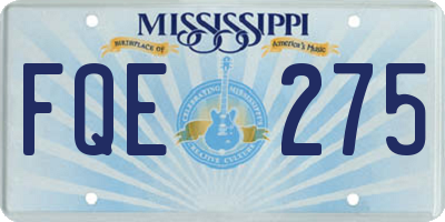 MS license plate FQE275