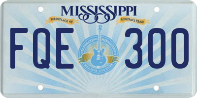 MS license plate FQE300