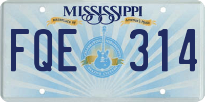 MS license plate FQE314