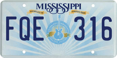 MS license plate FQE316