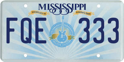 MS license plate FQE333