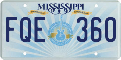 MS license plate FQE360