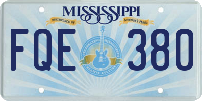 MS license plate FQE380