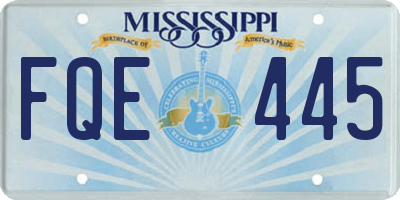 MS license plate FQE445