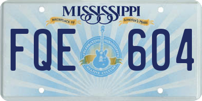 MS license plate FQE604
