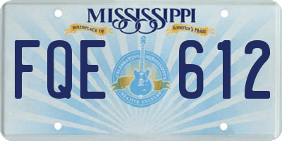 MS license plate FQE612