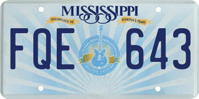MS license plate FQE643