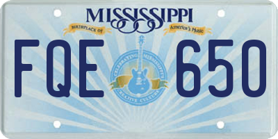 MS license plate FQE650