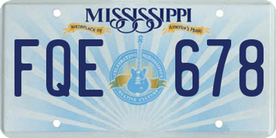 MS license plate FQE678