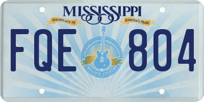 MS license plate FQE804