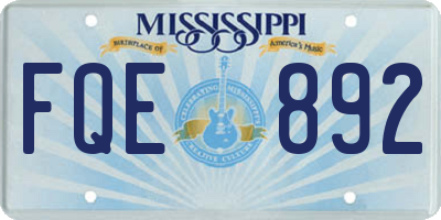 MS license plate FQE892