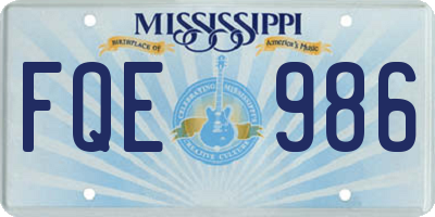 MS license plate FQE986