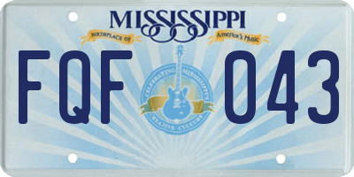 MS license plate FQF043